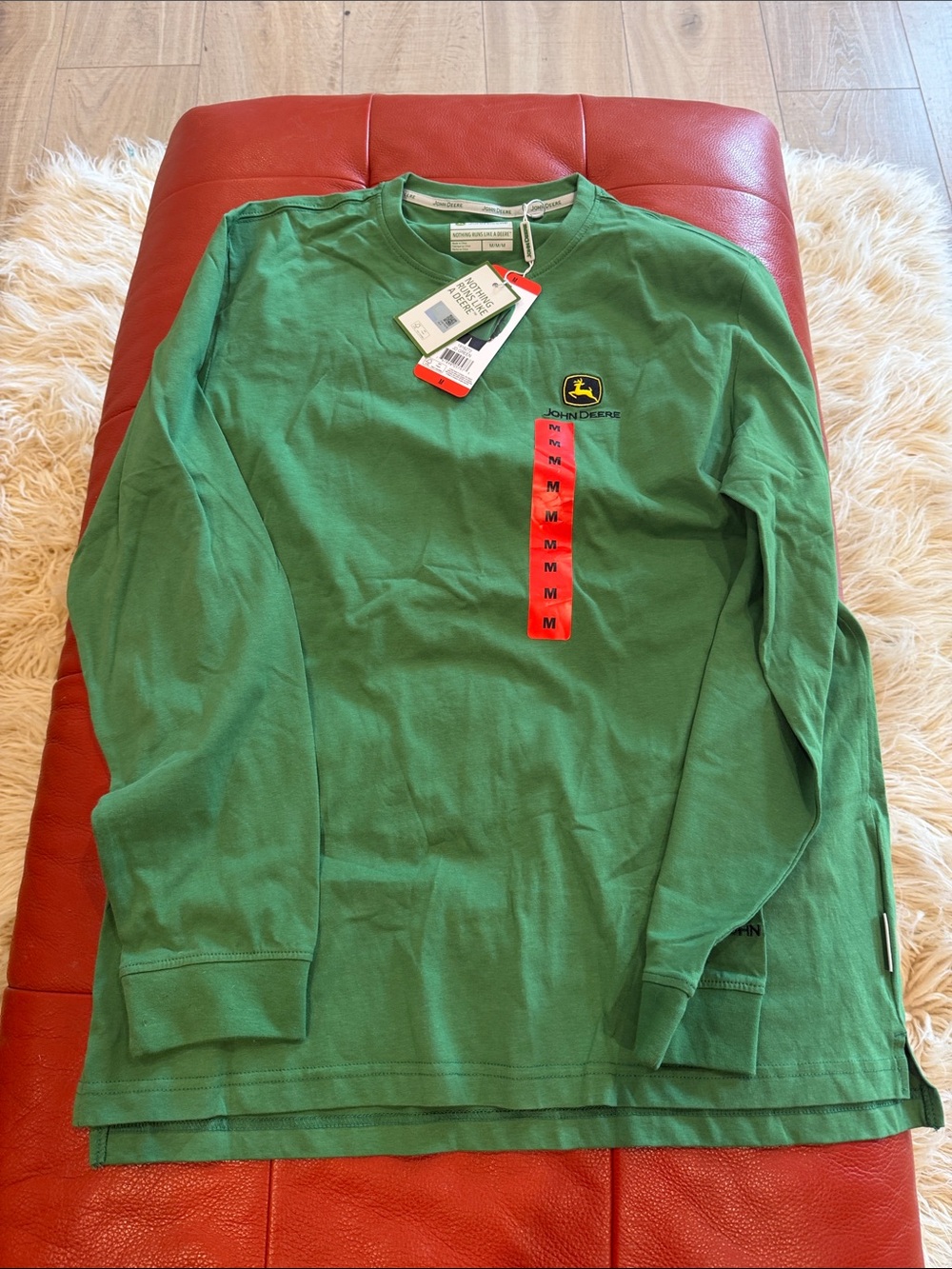 John Deere Green Long-Sleeve Logo Shirt size M